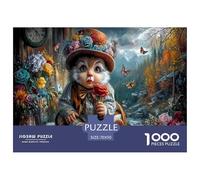 Cat-Human Jigsaw Puzzles Puzzle for Adults Kids. 1000 Pieces Autumn Floral Mountain Impossible Challenge Toy Home Decoration for Adults& Kids Age 14 Years Up 70x50cm/1000pcs