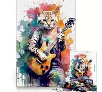 Cat Human Painting Puzzles for Teenagers 1000 Pieces Memory Power Mindful Escape Accurate Cut Memorable Gift (38x52cm)
