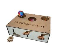 Cat Hunting Box, Cat Box Toy, Confuse a Cat Puzzle, Interactive Cat Toy, Wood Cat Puzzle, Engaging Cat Toys, 40x30cm Pet-Friendly Natural Wood Cat Toy for Cats and Dogs