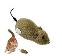 Cat Hunting Mouse Toy - 16 x 7 x 6 cm Large Wind-Up Gerbils, Running Made of Soft Plush, Movement for Active Engagement and Natural Hunting Instincts | Indoor Kitten Fitness Boost