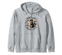 Cat I Don't Like Morning People, Teacher Coffee Lover Zip Hoodie