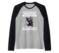 Cat I Never Wish Death Upon Anyone Who Wrongs Me Raglan Baseball Tee
