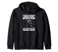 Cat I Never Wish Death Upon Anyone Who Wrongs Me Zip Hoodie