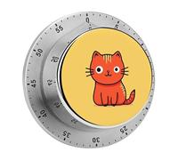 Cat Icon Kitchen Timers for Cooking 60 Minute Wind Up Timer, Magnetic Back, Visual Mechanical Timer with Loud Alarm, Manual Countdown Timers for Classroom Home Gym Tanning