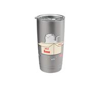 Cat Idiot Box Stinky Grumpy Funny Cat Lovers But Dogs First Stainless Steel Insulated Tumbler