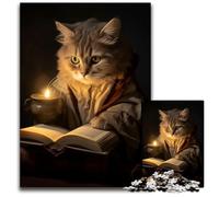 Cat Iis ReadingJigsaw Puzzle 1000 Pieces Paper Puzzles Perfect for Family Fun on Christmas Thanksgiving Birthdays Easter 1000 PCS(38x26cm)