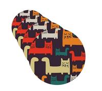 Cat illustration Car Air Freshener Cards for Women Men 4 Pack Cute Car Accessories Long Lasting Scent Car Diffuser Hanging Auto Aromatherapy Tablets Car Fresheners Gifts