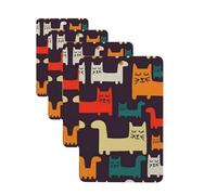 Cat illustration Car Air Freshener Cards for Women Men 4 Pack Cute Car Accessories Long Lasting Scent Car Diffuser Hanging Auto Aromatherapy Tablets Car Fresheners Gifts