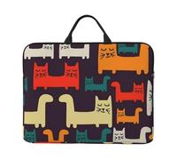 Cat Illustration Laptop Case Sleeve 14 inch Shockproof Protective Notebook Case Travel Laptop Bag with Handle Waterproof Computer Cover Briefcase Handbags for Men Women