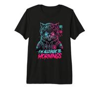 Cat I'm Allergic to Mornings Premium T-Shirt