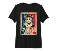 Cat I'm Allergic to Mornings Premium T-Shirt