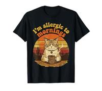 Cat I'm Allergic to Mornings T-Shirt