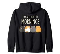 Cat I'm Allergic To Mornings Zip Hoodie