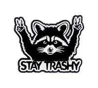 Cat I'm OK Funny Enamel Pin - Cute Cartoon Lapel Brooch for Backpack, Hat, Jacket, Bag - Unique Novelty Badge for Adults, Teens & Kids - Fashionable Accessories, Raccoon, One Size