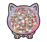 Cat Image Puzzle,Cute Decoration With Photo Frame,135 Pieces Wooden Puzzle For Adults With Box | For Animal Lovers For Fun And Exposure In The Living Room On