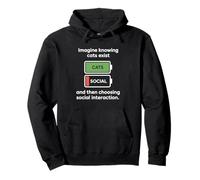 Cat Imagine Knowing Cats Exist Cat Mom Cats Owner Introvert Pullover Hoodie