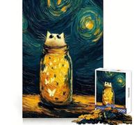 Cat in A Jar Painting Jigsaw Puzzle for Adults 1000 Pieces Thinking Skill Pleasant Downtime Neat Edges Chic Xmas Gift (38x52cm)