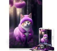 Cat in A Magical Forest Puzzles for Teenagers 1000 Pieces Memory Power Mindful Escape Accurate Cut Memorable Gift (50x75cm)