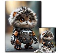 Cat in A Robot Suit Adult Jigsaw Puzzles 1000 Pieces Jigsaw Puzzles BrainChallenging DIY Decorative Game Family Interactive Toy 1000 PCS(38x26cm)