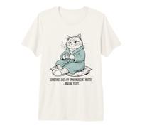 Cat in Bathrobe Imagine Your Opinion Doesn't Matter Premium T-Shirt
