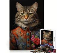 Cat in Boho Suit Jigsaw for Adults 1000 Pieces Logic Practice Calm Recreation Clean Edges Thoughtful Xmas (50x75cm)