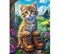 Cat in Boots in Magical Forest 1000 Piece Count Premium Jigsaw Puzzle Magical Accompany Fairy Tale Teen Fans 14-18 Yrs Ultra Difficult Leisure Adventure Valentines Creativity & Gift Giving 1000 PCS