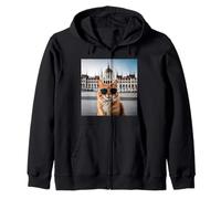 Cat In Budapest, Hungary Zip Hoodie