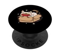 Cat in Cardboard Box Siamese Cat Pet PopSockets Adhesive PopGrip