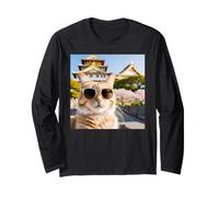 Cat in Japan At The Osaka Castle Long Sleeve T-Shirt