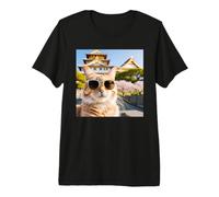 Cat in Japan At The Osaka Castle Premium T-Shirt