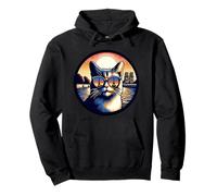 Cat In Paris Looking At The Eiffel Tower Pullover Hoodie