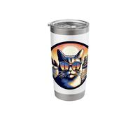 Cat in Paris Looking At The Eiffel Tower Stainless Steel Insulated Tumbler