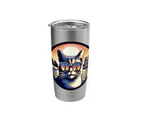Cat in Paris Looking At The Eiffel Tower Stainless Steel Insulated Tumbler