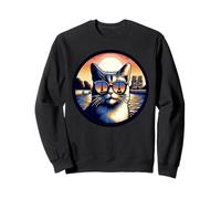 Cat In Paris Looking At The Eiffel Tower Sweatshirt
