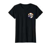 Cat in Paris Looking At The Eiffel Tower Value Graphic T-Shirt, Women, Black, L