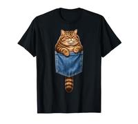 Cat in Pocket Funny Tabby Lover Cute Kitten Grumpy Mom T-Shirt