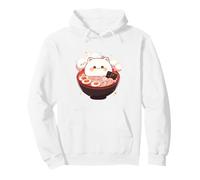 Cat in Ramen Bowl Cute Japanese Kawaii Food Lover Pullover Hoodie