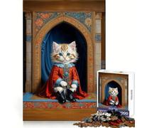 Cat in Retro Costume 1000 Teenager Pieces Jigsaw Puzzle Mind Power Leisurely Pursuit Uniform Edges Ideal Present (38x26cm)