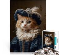Cat in Royal Attire1000 Piece Jigsaw Puzzles for teenagers Jigsaw Difficult Hard for is ideal as a gift for the whole family 38x26cm