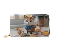 Cat In Scarf Pattern, Women'S Wallet, Long Clutch Wallet, Credit Card Holder Wallet, Travel Coin Purse, Black, One Size
