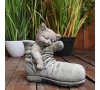 Cat In Shoe Stone Garden Ornament