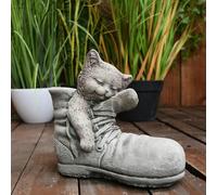 Cat in Shoe Stone Garden Ornament
