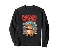Cat in Snow Globe Winter Holiday Art Kitty lover Sweatshirt