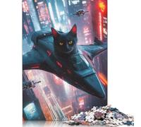 Cat in Spacecraft Puzzle 100 Percent Recycled Cardboard 100 Percent Recycled Cardboard Jigsaw Puzzle for Boy Or Girl Easter Gift 1000pcs (75x50cm)