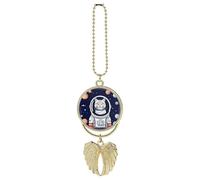 Cat in Spacess Car Hanging Ornament Rear View Mirror Pendant Lucky Presents Hanging Ornament Funny Car Pendant for Office Auto Home Decoration Golden-style