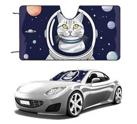 Cat in Spacess Car Windshield Sun Shade Keep Car Interior Cool 51"x28" Folding Front Window Sun Shade, Heat Shield for SUV, Truck, Blocks UV