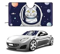 Cat in Spacess Car Windshield Sun Shade Keep Car Interior Cool 55"x30" Folding Front Window Sun Shade, Heat Shield for SUV, Truck, Blocks UV