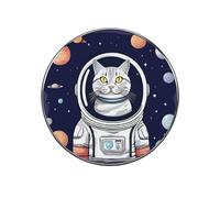 Cat in Spacess Fridge Sticker Funny Fridge Magnets Novelty Round Fridge Magnets Reusable for Whiteboard, Locker, Kitchen, Office- Strong Decor Magnetic Stickers