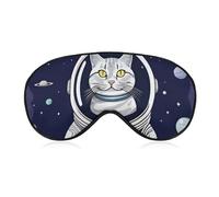 Cat in Spacess Sleeping Mask, Light Blocking Eye Mask, Comfortable and Soft, Eye Cover with Elastic Band, Suitable for Men and Women, Suitable for Travel/Sleeping