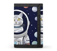 Cat in Spacess Wallet Minimalist Mens Slim Trifold Wallets Modern Fashion Wallets Anti-Theft Wallet Holds Cards And Cash